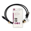 Nedis CCGL60500BK10 USB 2.0 -Kabel USB-A - USB Micro-B 10W 480 Mbps Vernikkeld 1m Zwart 