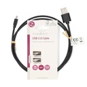 Nedis CCGL60501BK10 USB 2.0-Kabel USB-A - USB Micro-B 7.5W 480 Mbps Vernikkeld 1m Zwart