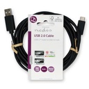 Nedis CCGL60600BK30 USB 2.0-Kabel USB-A - USB-C 15W 480 Mbps Vernikkeld 3m Zwart