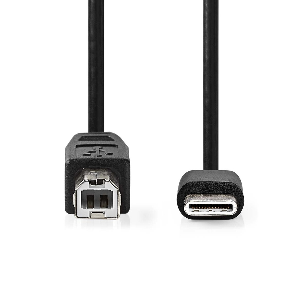 Nedis CCGL60650BK10 USB 2.0-Kabel USB-C - USB-B  480 Mbps Vernikkeld 1m Zwart