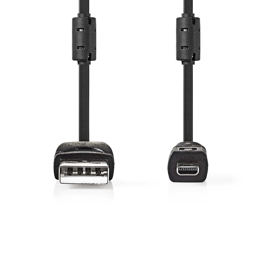 Nedis CCGL60810BK20 USB 2.0-Kabel USB-A - UC-E6 480 Mbps Vernikkeld 2m Zwart