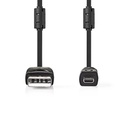 Nedis CCGL60810BK20 USB 2.0-Kabel USB-A - UC-E6 480 Mbps Vernikkeld 2m Zwart