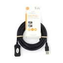Nedis CCGL60EXTBK50 Actieve  USB 2.0-Kabel  USB-A - USB-A Vrouwelijk 480 Mbps 5m Vernikkeld Zwart