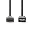 Nedis CCGL61010BK10 USB 3.2 Gen 1-Kabel USB-A - USB-A Vrouwelijk 5 Gbps Vernikkeld 1m Zwart 