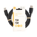 Nedis CCGL61010BK20 USB 3.2 Gen 1-Kabel USB-A - USB-A Vrouwelijk 5 Gbps Vernikkeld 2m Zwart 
