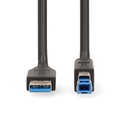 Nedis CCGL61100BK20 USB 3.2 Gen 1-Kabel USB-A - USB-B 5 Gbps Vernikkeld 2m Zwart