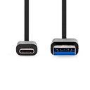 Nedis CCGL61600BK10 USB 3.2 Gen 1-Kabel  USB-A - USB-C 15W  5 Gbps Vernikkeld 1m Zwart 