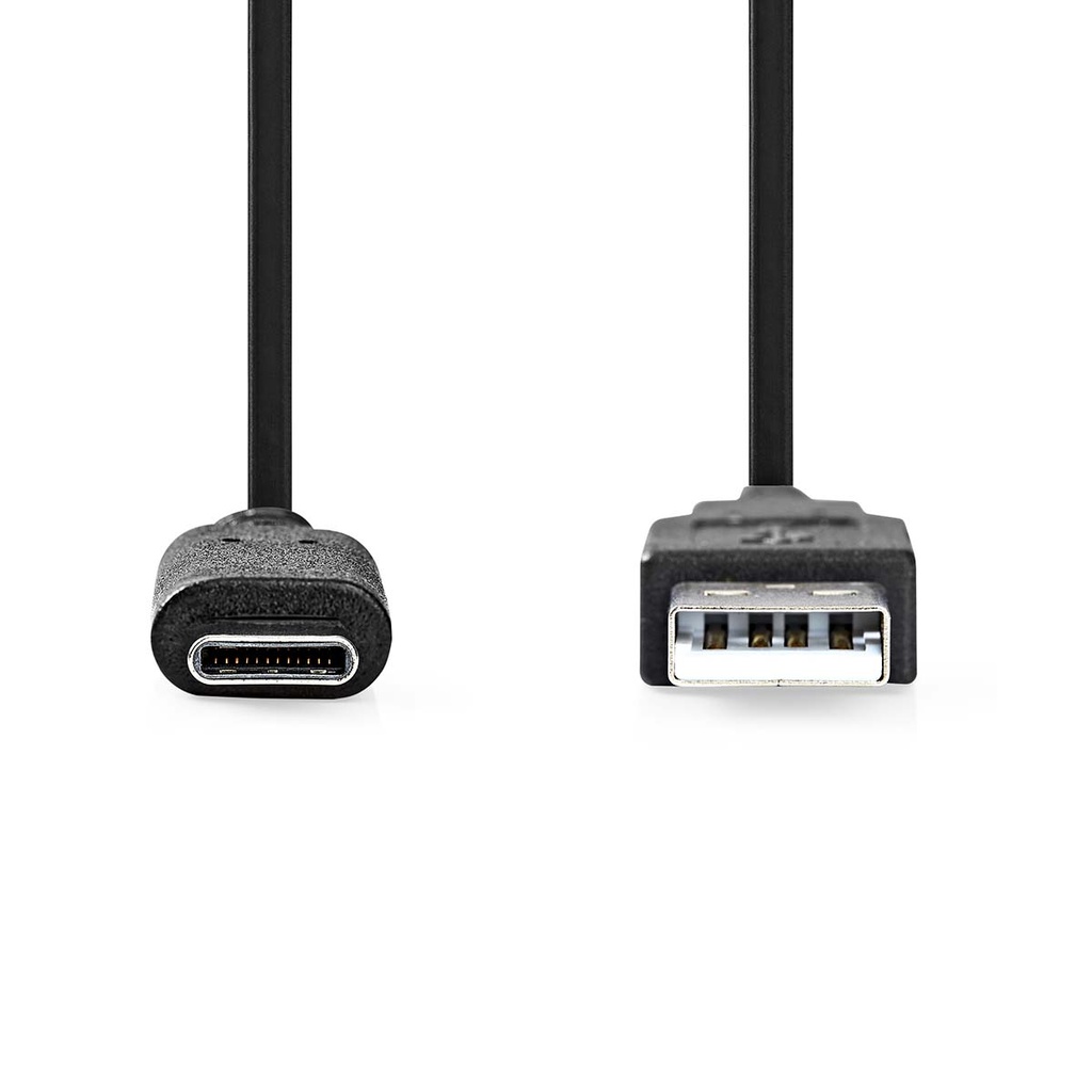 Nedis CCGL61650BK10 USB 3.2 Gen 2-Kabel USB-A - USB-C 60W 10 Gbps Vernikkeld 1m Zwart 