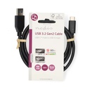 Nedis CCGL61650BK10 USB 3.2 Gen 2-Kabel USB-A - USB-C 60W 10 Gbps Vernikkeld 1m Zwart 