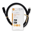 Nedis CCGL64010BK10 USB 3.2 Gen 1-Kabel USB-C - USB-C Vrouwelijk 60W 4K@60Hz 5 Gbps 1m Zwart 