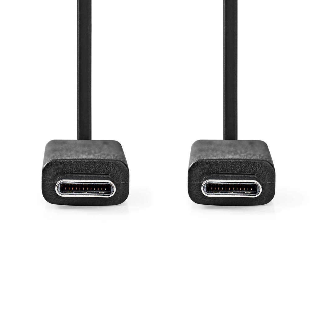 Nedis CCGL64750BK10 USB 3.2 Gen 2-Kabel USB-C 240 W 8K@30Hz 20 Gbps Vernikkeld 1m Zwart 