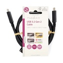 Nedis CCGL64750BK10 USB 3.2 Gen 2-Kabel USB-C 240 W 8K@30Hz 20 Gbps Vernikkeld 1m Zwart 