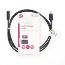 Nedis CCGL65960BK10 USB 2.0-Adapter USB-C - 3,5 mm Jack Vrouwelijk 1m Vernikkeld Zwart