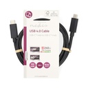 Nedis CCGL66040BK10 USB 4.0 Gen 3x2-Kabel USB-C 240 W 8K@60Hz 40 Gbps Vernikkeld 1m Zwart
