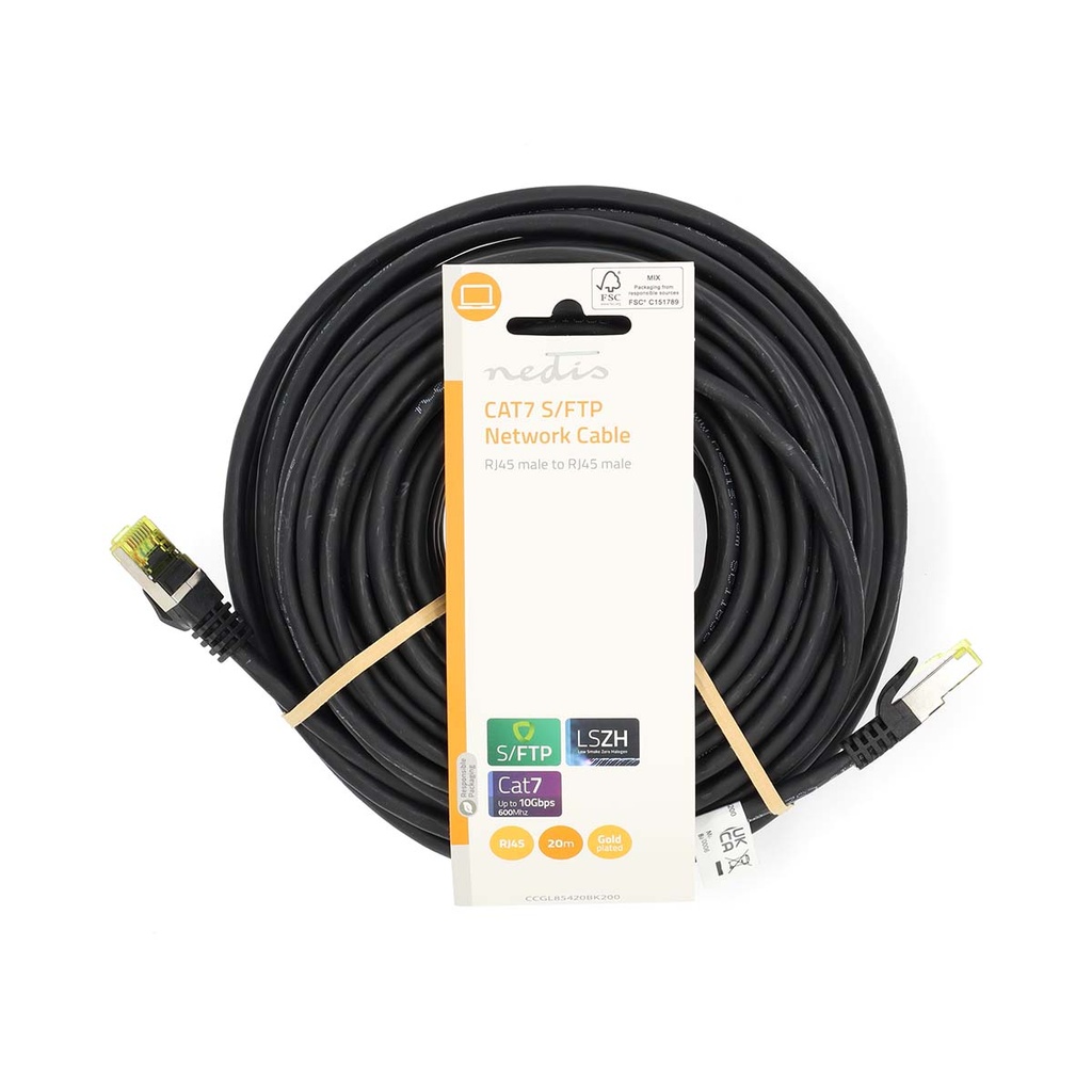 Nedis CCGL85420BK200 CAT7 Netwerkkabel S/FTP RJ45 20m LSZH Zwart