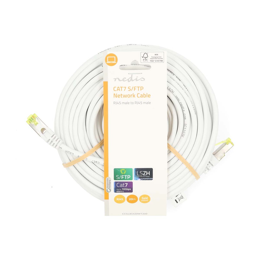 Nedis CCGL85420WT200 CAT7 Netwerkkabel S/FTP RJ45 20m LSZH Wit 