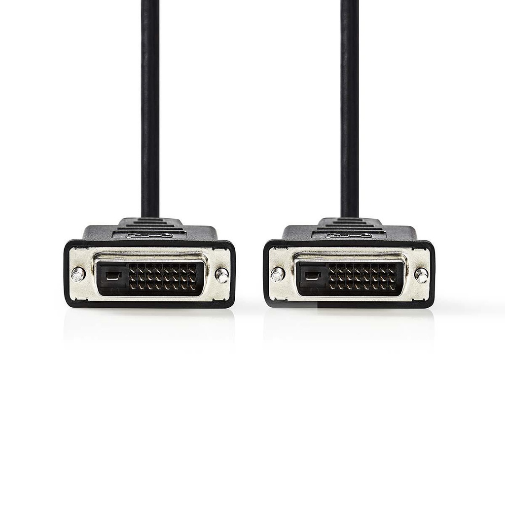 Nedis CCGP32001BK100 DVI-Kabel | DVI-D 24+1-Pins Male | DVI-D 24+1-Pins Male | 2560x1600 | Vernikkeld | 10.0 m | Recht | PVC | Zwart | Envelop