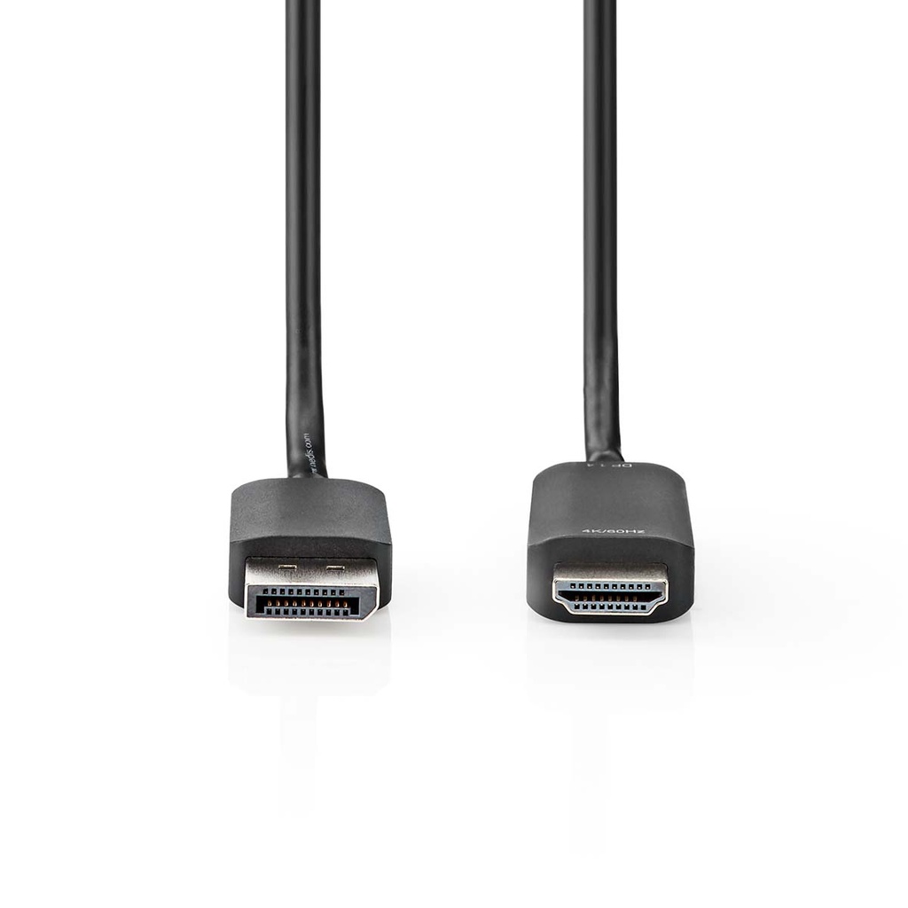 Nedis CCGP37104BK20 DisplayPort-Kabel DisplayPort - HDMI 4K@60Hz Vernikkeld 2m Zwart