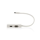 Nedis CCGP37465WT02 Mini DisplayPort-Kabel | DisplayPort 1.2 | Mini-DisplayPort Male | DVI-D 24+1-Pins Female / HDMI™ Input / VGA Female 15p | 21.6 Gbps | Vernikkeld | 0.20 m | Rond | PVC | Wit | Polybag