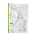 Nedis CCGP37465WT02 Mini DisplayPort-Kabel | DisplayPort 1.2 | Mini-DisplayPort Male | DVI-D 24+1-Pins Female / HDMI™ Input / VGA Female 15p | 21.6 Gbps | Vernikkeld | 0.20 m | Rond | PVC | Wit | Polybag