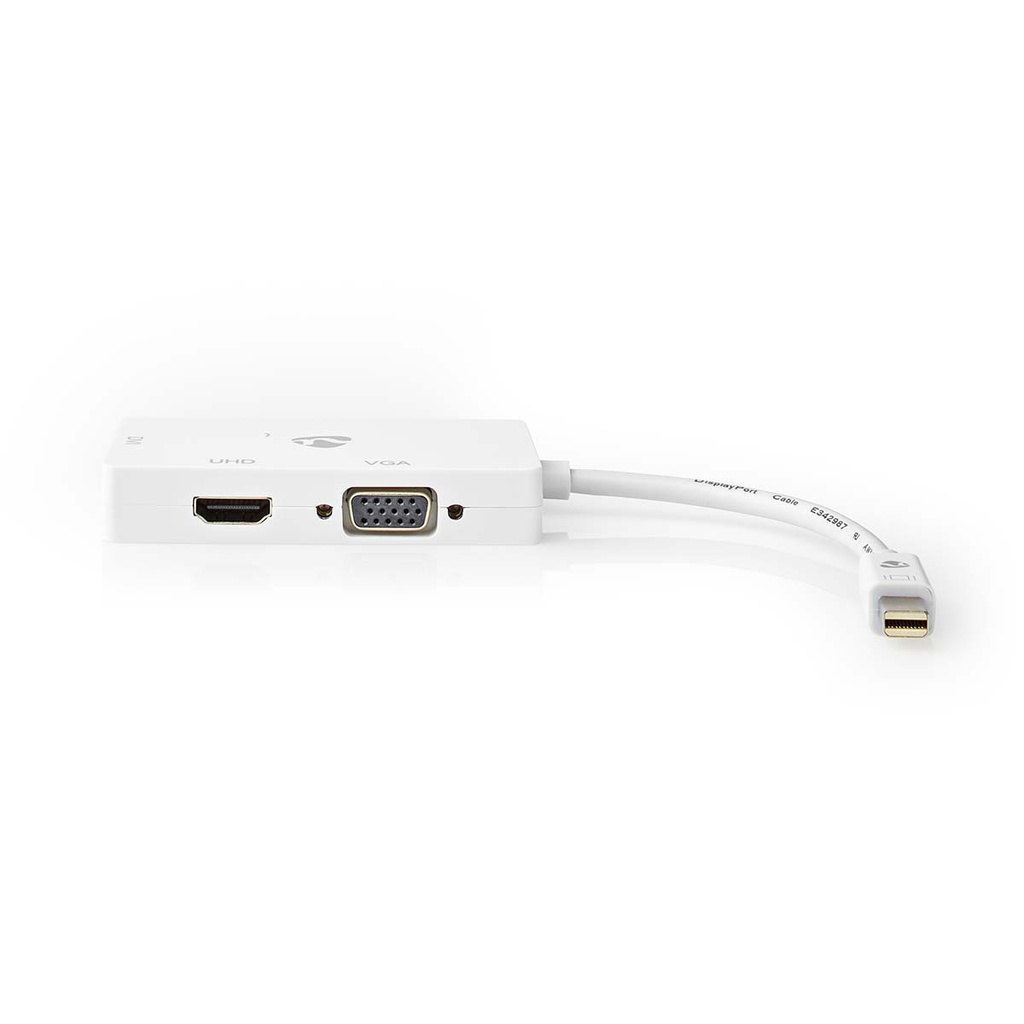 Nedis CCGP37466WT02 Mini-DisplayPort -Adapter DVI-D 24+1-Pins / HDMI / VGA 4K@60Hz Wit
