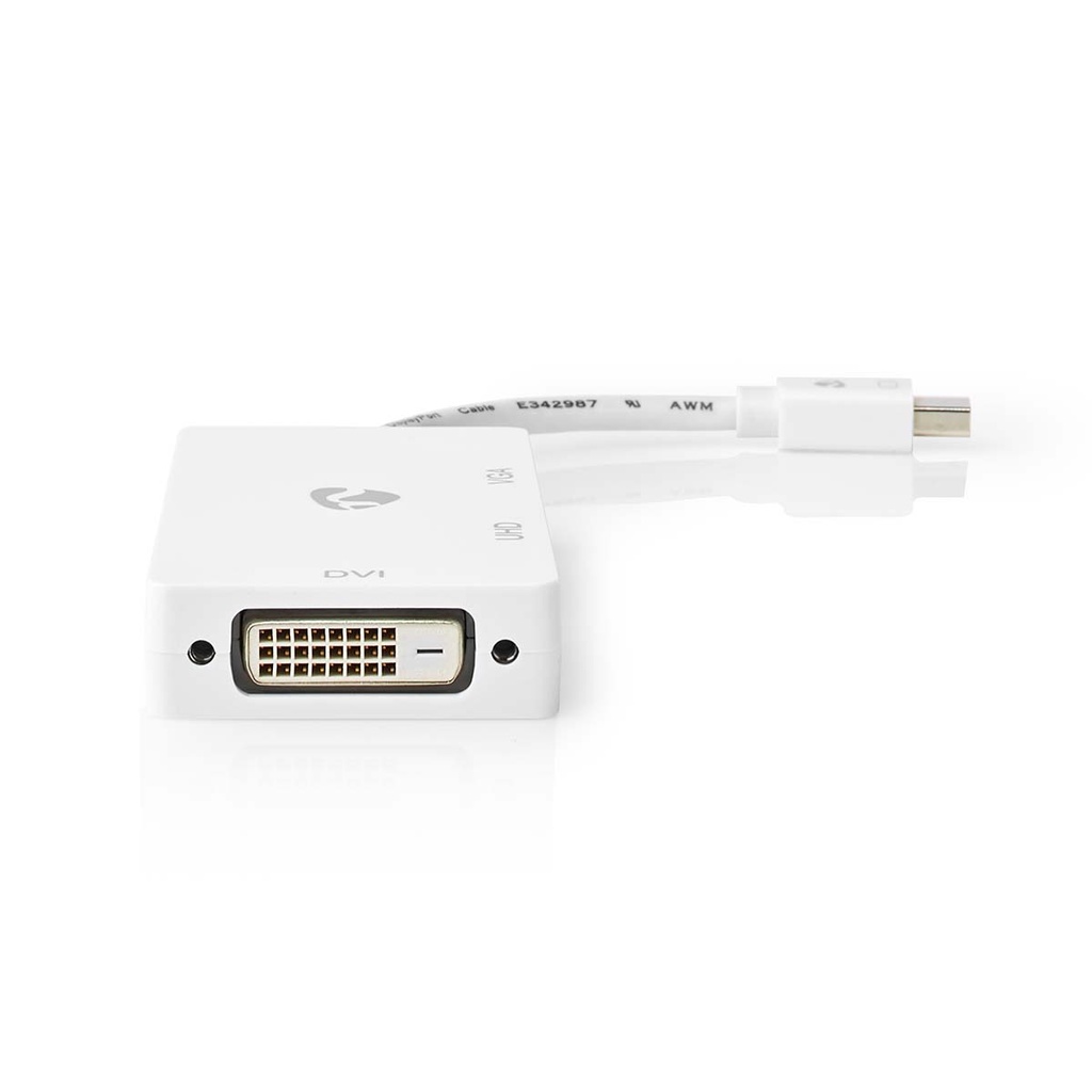 Nedis CCGP37466WT02 Mini-DisplayPort -Adapter DVI-D 24+1-Pins / HDMI / VGA 4K@60Hz Wit