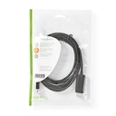 Nedis CCGP37604BK20 Mini DisplayPort 1.4-Kabel Mini-DisplayPort - HDMI 48 Gbps 2m Zwart