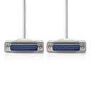 Nedis CCGP52100IV50 Seriële Kabel D-SUB 25-Pin Vernikkeld 5m Ivoor