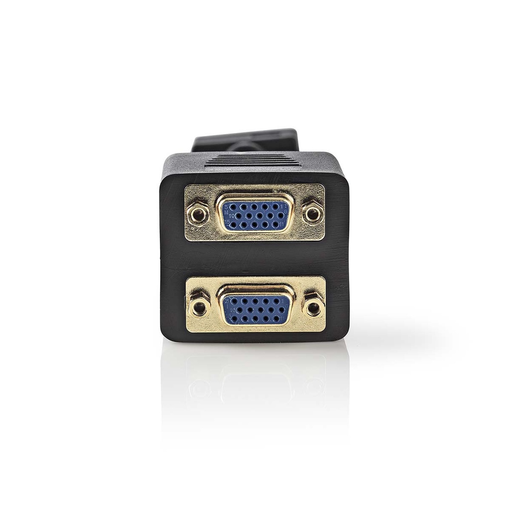 Nedis CCGP59120BK02 VGA-Kabel VGA - 2x VGA Vrouwelijk Verguld 1280x768@60Hz 20cm Zwart 