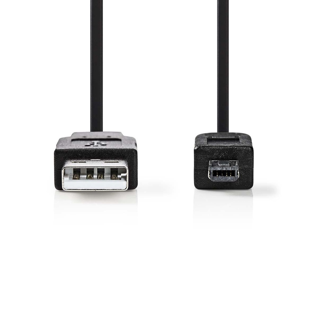 Nedis CCGP60200BK20 USB 2.0 -Kabel USB-A - Mini USB 480 Mbps Vernikkeld 2m Zwart