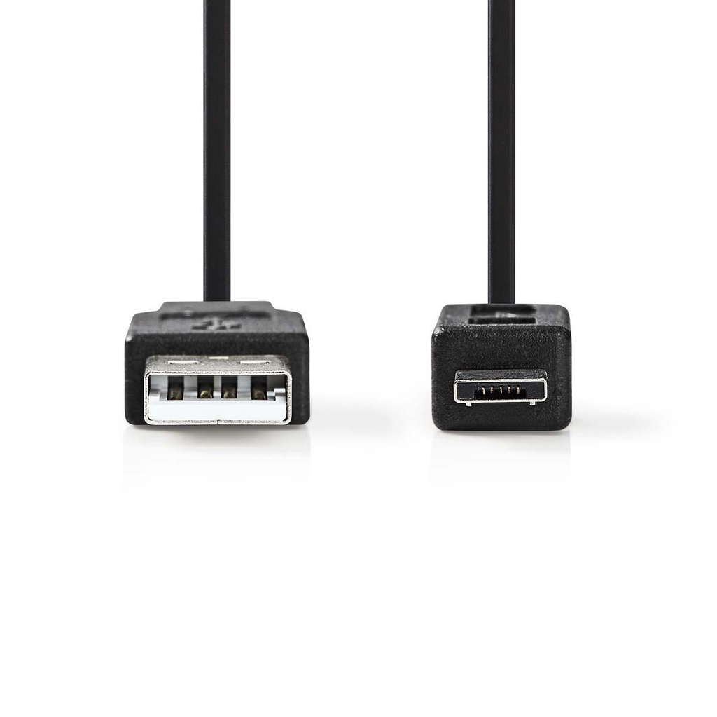 Nedis CCGP60400BK20 USB 2.0-Kabel USB-A - USB Micro-A 480 Mbps Vernikkeld 2m Zwart 