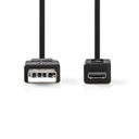 Nedis CCGP60400BK20 USB 2.0-Kabel USB-A - USB Micro-A 480 Mbps Vernikkeld 2m Zwart 