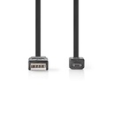 Nedis CCGP60410BK10 USB 2.0-Kabel USB-A - USB Micro-B 480 Mbps Vernikkeld 1m Plat Zwart
