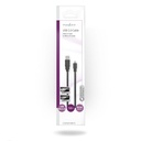 Nedis CCGP60410BK10 USB 2.0-Kabel USB-A - USB Micro-B 480 Mbps Vernikkeld 1m Plat Zwart