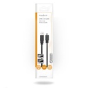 Nedis CCGP60505BK10 USB 2.0-Kabel USB-A -  USB Micro-B 480 Mbps Vernikkeld 1m Plat Zwart