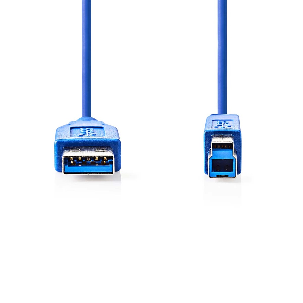 Nedis CCGP61100BU30 USB 3.2 Gen 1-Kabel USB-A - USB-B 5 Gbps Vernikkeld 3m Blauw