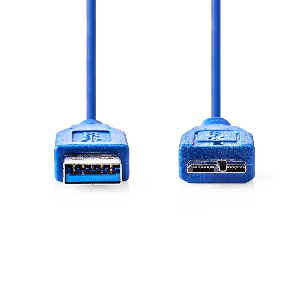 Nedis CCGP61500BU50 USB 3.2 Gen 1-Kabel  USB-A - USB Micro-B 5 Gbps Vernikkeld 5m Blauw 