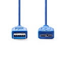 Nedis CCGP61500BU50 USB 3.2 Gen 1-Kabel  USB-A - USB Micro-B 5 Gbps Vernikkeld 5m Blauw 