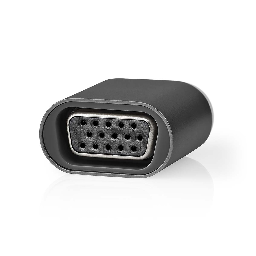 Nedis CCGP64850GY USB 3.2 Gen 1-Adapter USB-C - VGA Vrouwelijk 1080p Vernikkeld Zwart 