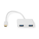 Nedis CCGP65960WT02 USB 3.2 Gen 1-Adapter  USB-C - 2x USB-A Vrouwelijk 5 Gbps 20cm Wit