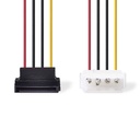 Nedis CCGP73505VA015 Interne Voedingskabel Molex - SATA 15-Pins Verguld 15cm Multicolour