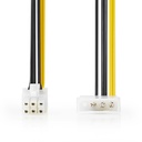Nedis CCGP74060VA015 Interne Voedingskabel Molex -PCI-Express Verguld 20cm Geel / Zwart