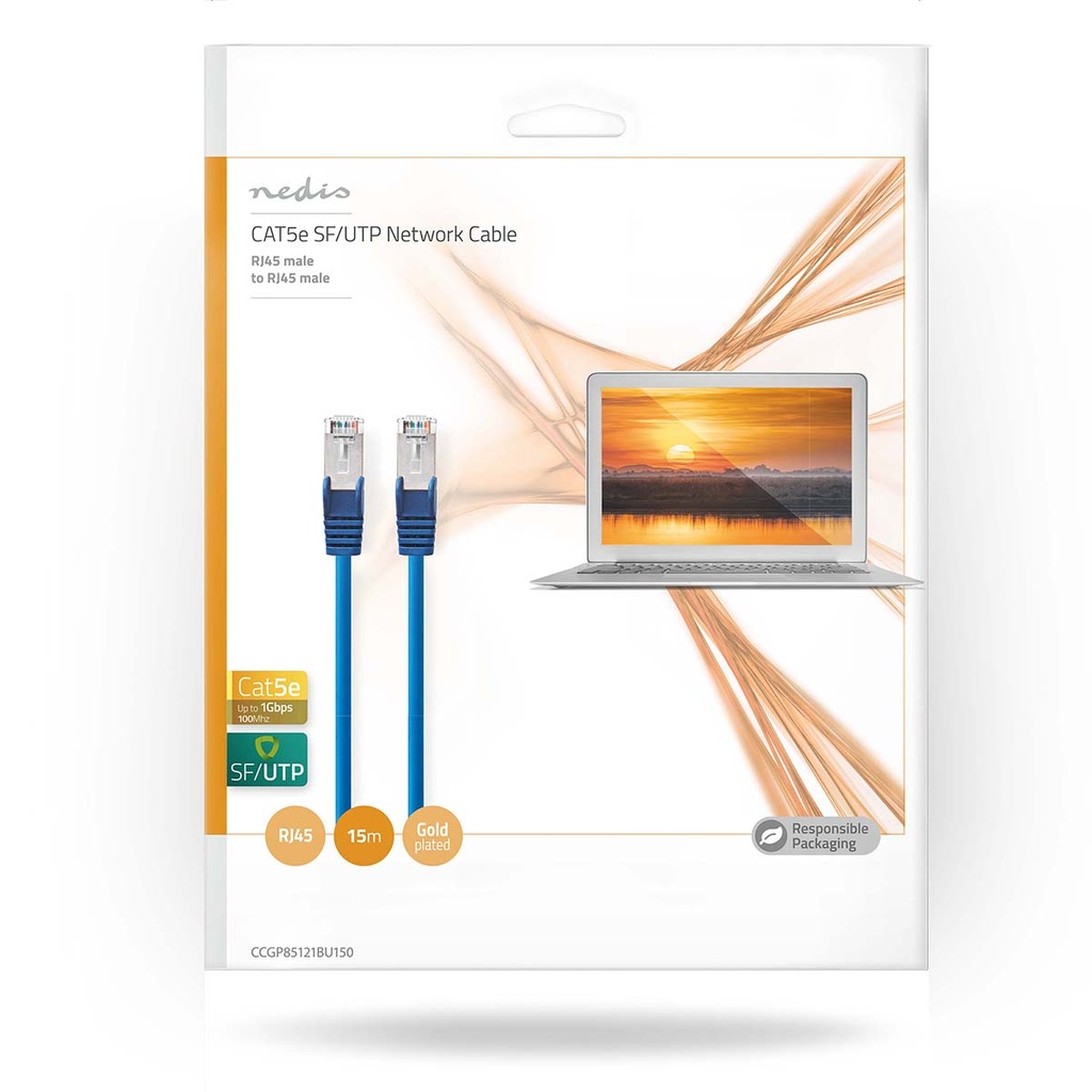Nedis CCGP85121BU150 CAT5e Netwerkkabel SF/UTP RJ45 15m Blauw 
