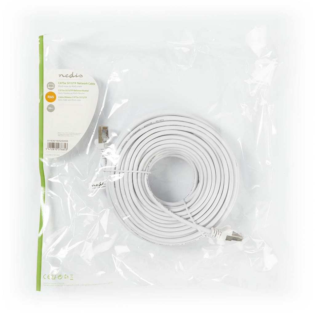 Nedis CCGP85121WT200 CAT5e Netwerkkabel SF/UTP RJ45 20m Wit