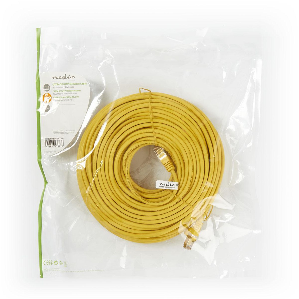 Nedis CCGP85121YE200 CAT5e Netwerkkabel SF/UTP RJ45 20m Geel