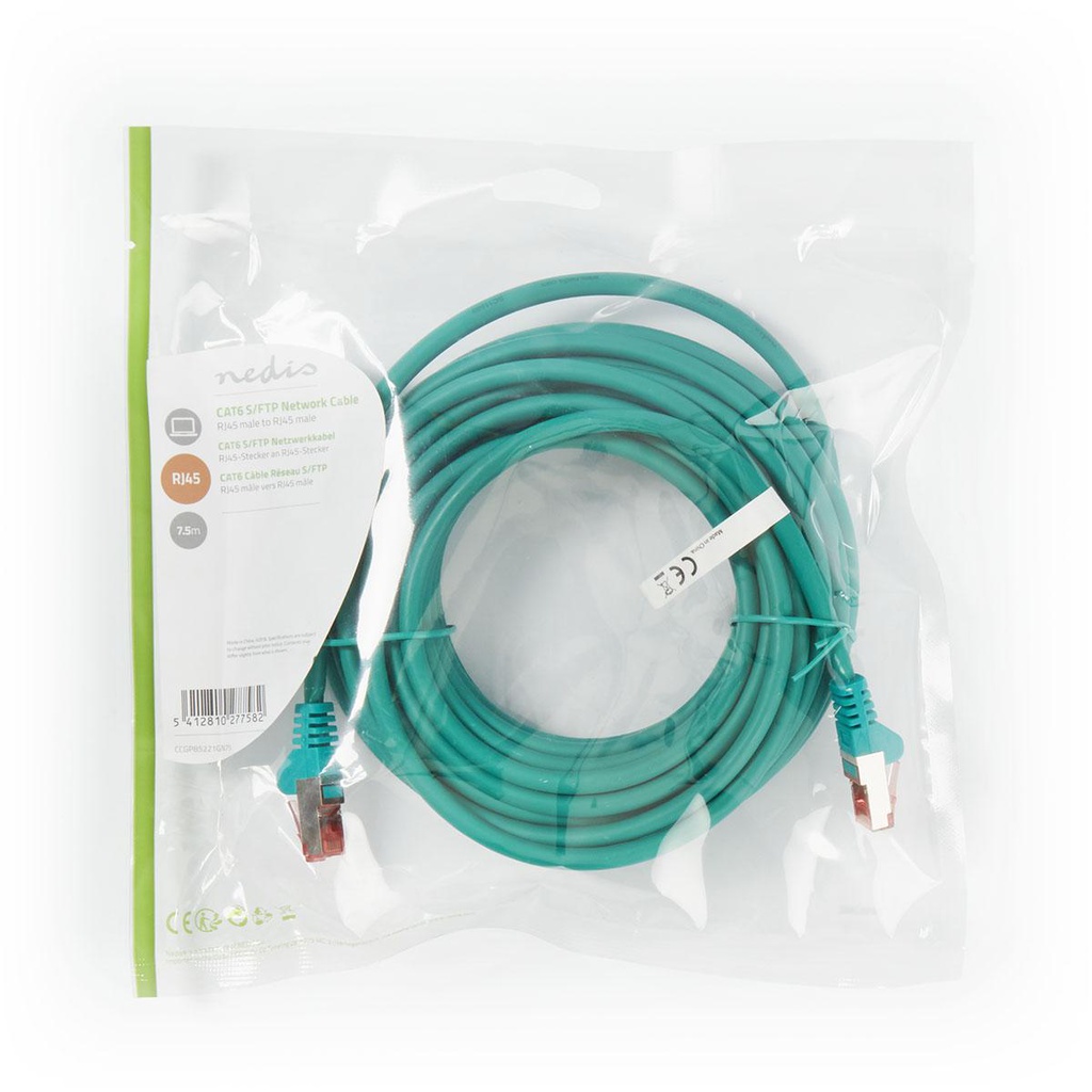 Nedis CCGP85221GN75 CAT6 Netwerkkabel S/FTP RJ45 7.5m LSZH Groen