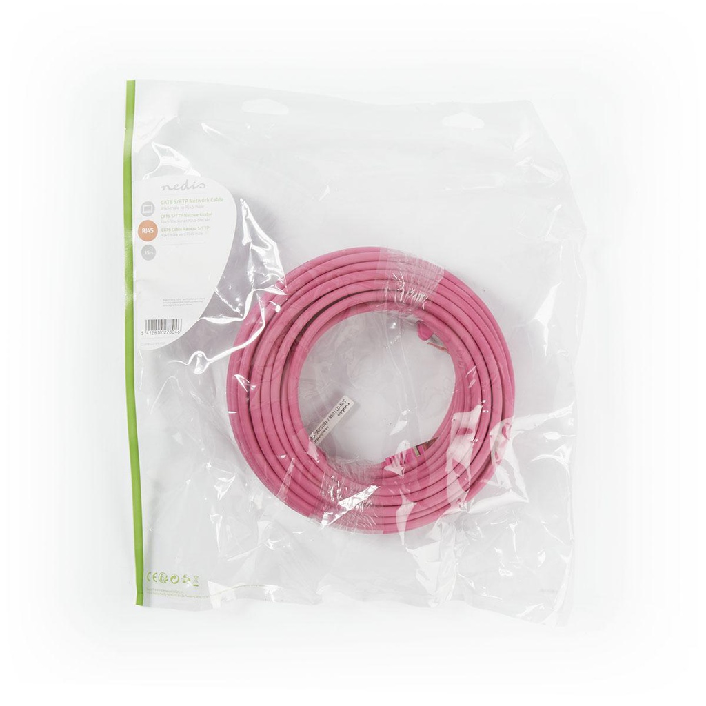 Nedis CCGP85221PK150 CAT6 Netwerkkabel S/FTP RJ45 15m LSZH Roze