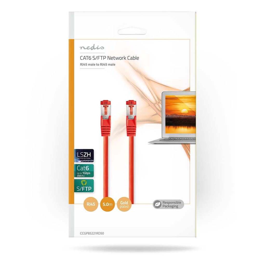 Nedis CCGP85221RD50 CAT6 Netwerkkabel S/FTP RJ45 5m LSZH Rood 