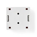 Nedis CCGP89110WT Netwerk Opbouw Wanddoos 2 poorten UTP CAT6 Verguld Wit