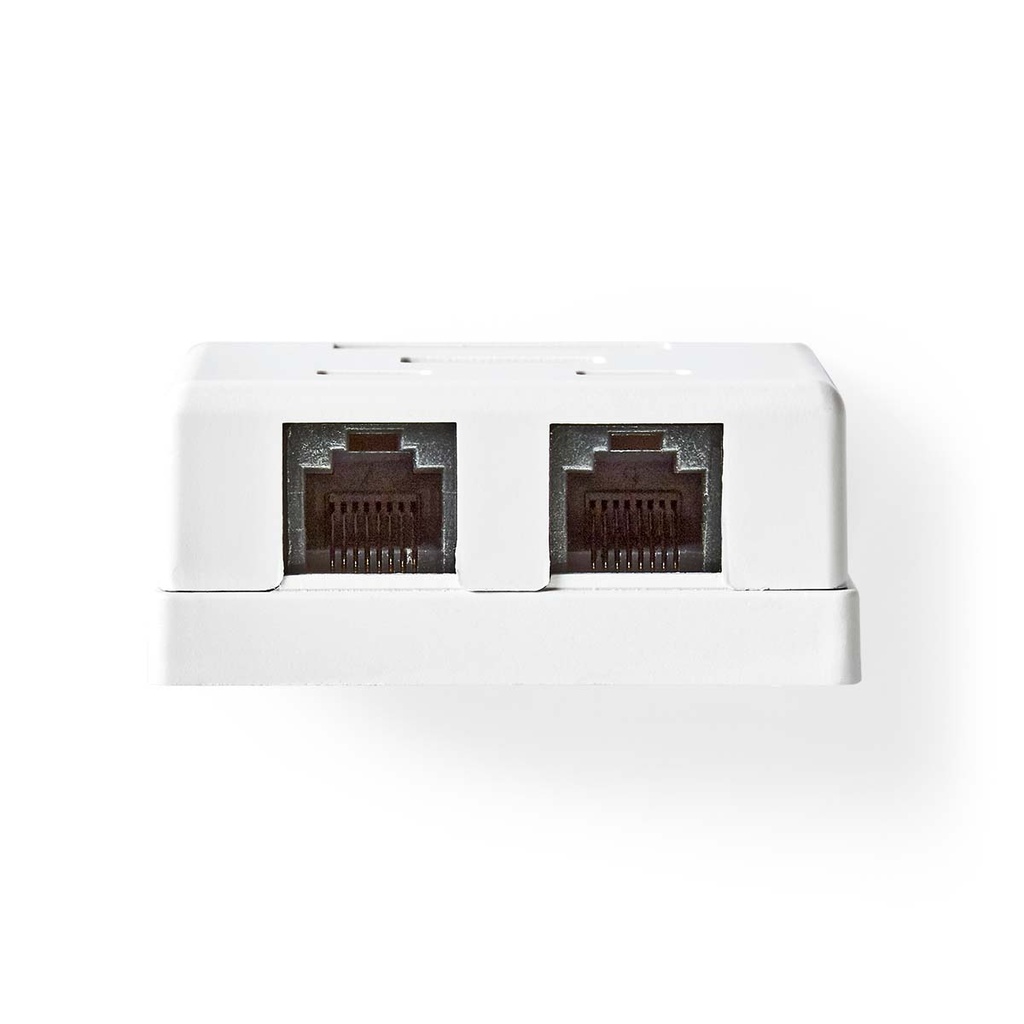 Nedis CCGP89110WT Netwerk Opbouw Wanddoos 2 poorten UTP CAT6 Verguld Wit